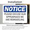 Signmission Excuse Appearance We Are Remodeling, 7 in W x Rectangle, Vinyl Decal OS-2PACK-NS-D-57-L-15646 - alternate 4